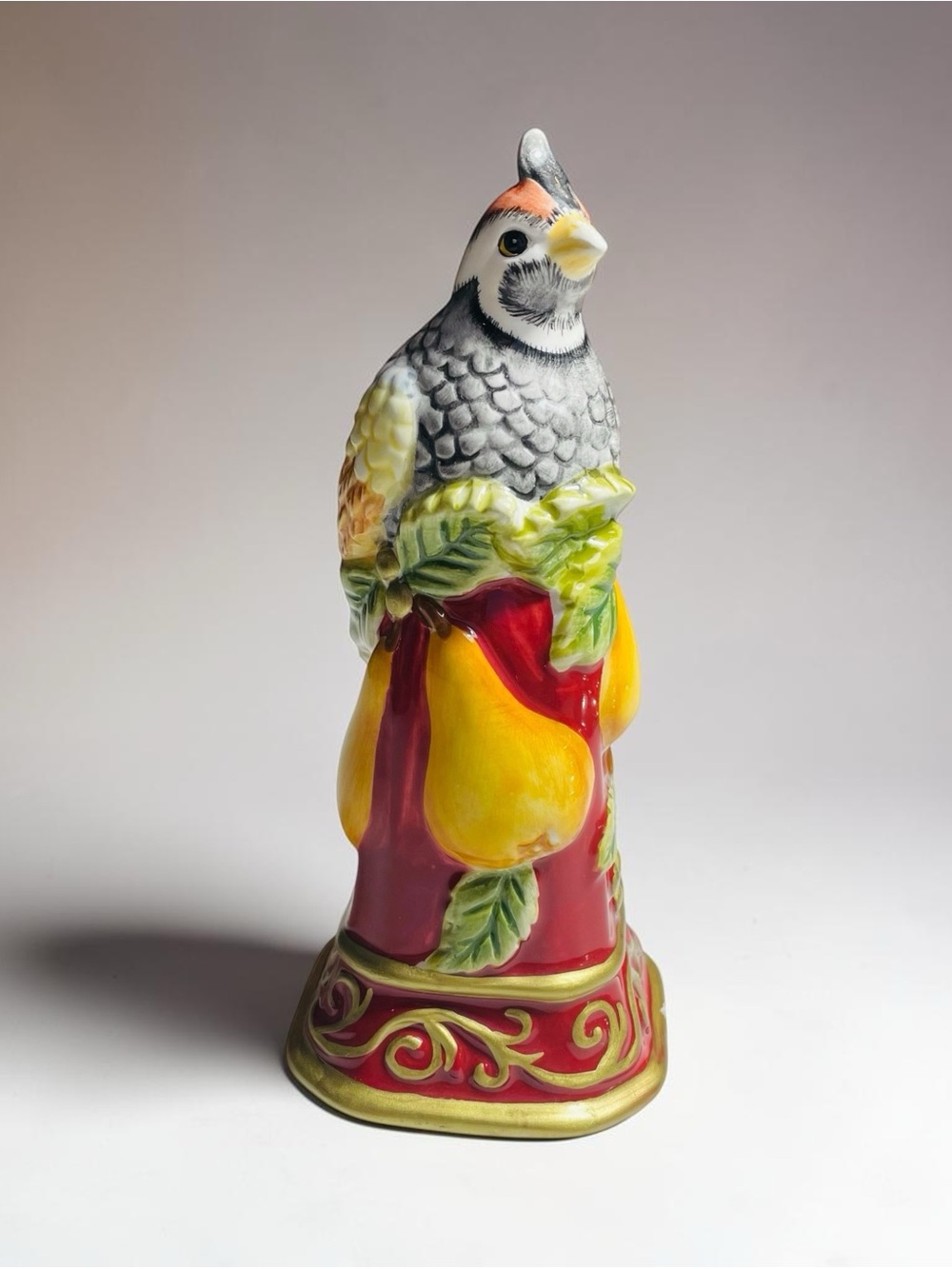 Fitz and Floyd Hand-Painted Partridge in a Pear Tree Dinner Bell 2004 2005